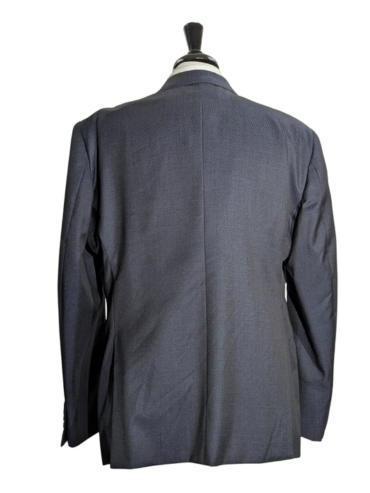 Armani Collezioni G-Line Textured Navy Blue Slim Fit 2-Button Wool Suit - 48R