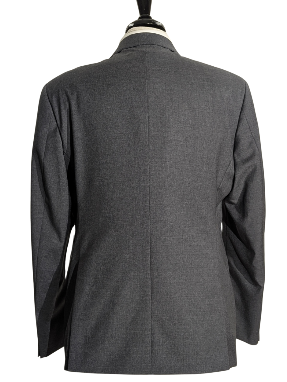 Emporio Armani G-Line Solid Gray 100% Wool Notch Lapel Slim Fit 2 Button Suit 42R