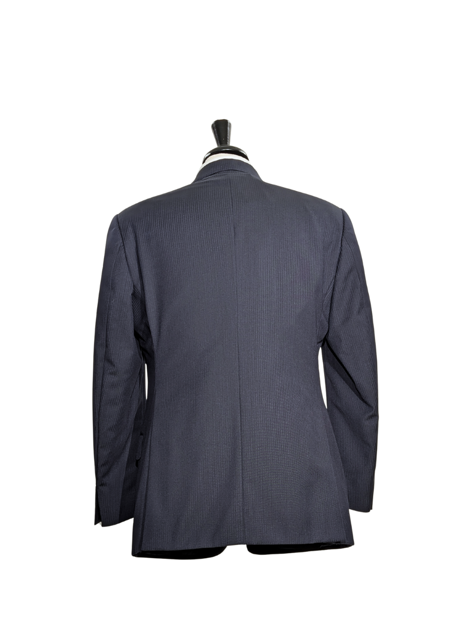 Armani Collezioni Navy Blue Pinstripe Slim Fit Two-Button Notch Lapel Wool Suit 38R