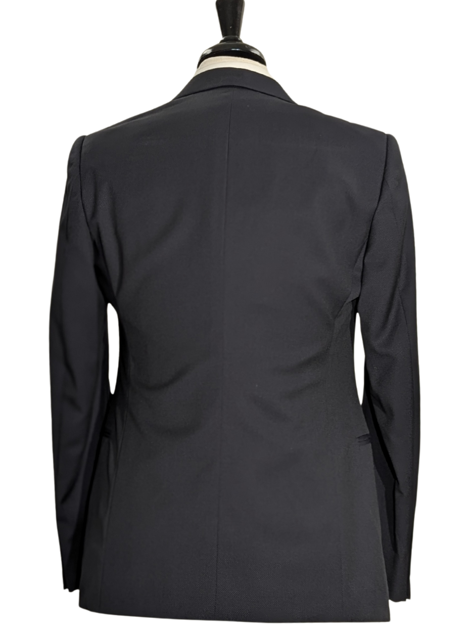 Armani Collezioni Black Textured Classic Fit Notch Lapel 3 Piece Wool Suit 36R