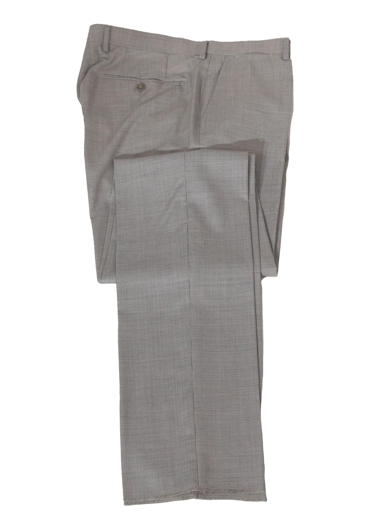 Napoli Mens Tan Houndstooth 100% Reda Wool Slim Fit 2 Piece Suit