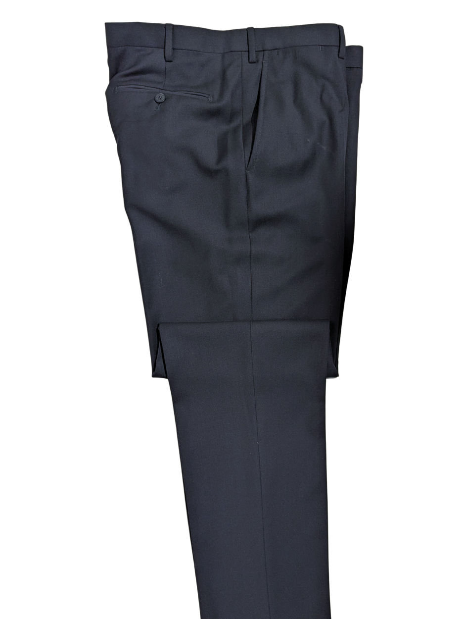 Armani Collezioni Solid Dark Blue M-Line Notch Lapel Modern Fit 2 Button Wool Suit - 38R