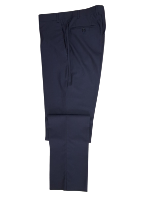Canali Solid Navy 100% Wool 2 Button Suit 38R