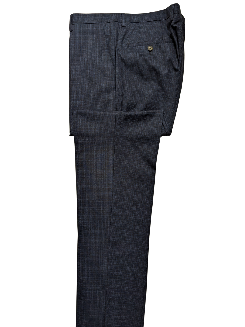 Hugo Boss Super 130 Drago Blue Check Wool Notch Lapel Two-Button Suit 44R
