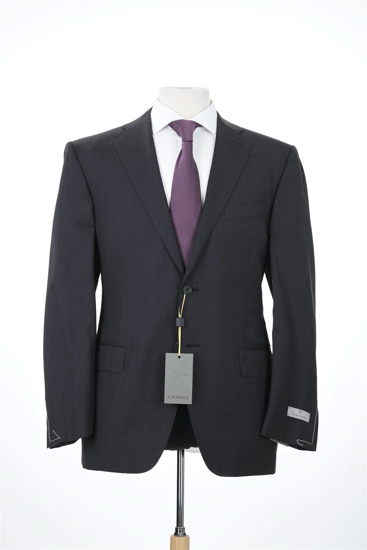 Canali 1934 Mens Charcoal Grey 46L Drop 7 100% Wool 2 Piece Suit