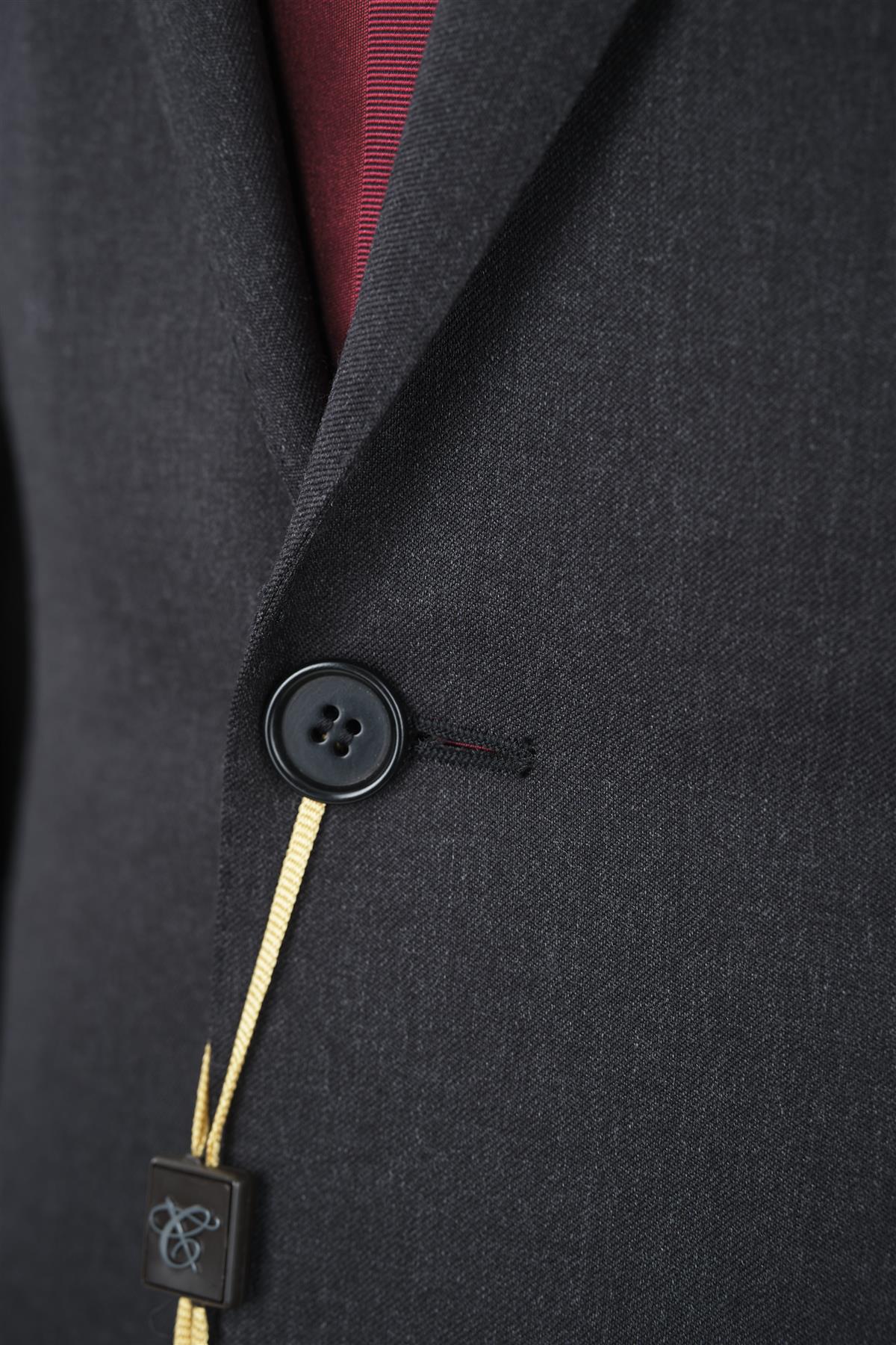 Canali 1934 Mens Charcoal Grey 46L Drop 7 100% Wool 2 Piece Suit
