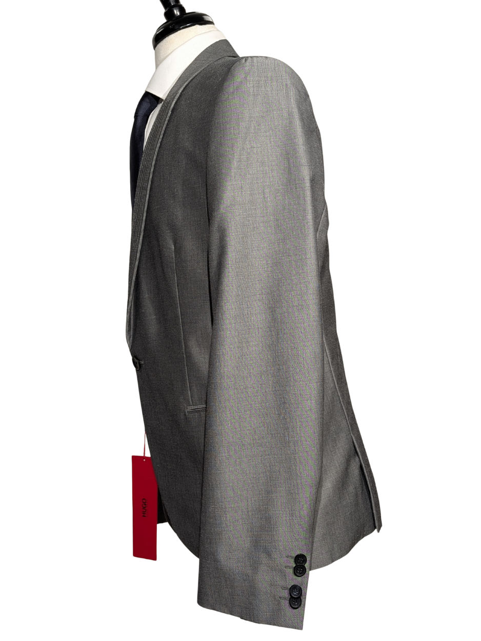 Hugo Boss Light Gray Shawl Lapel Single-Button Cotton Blend Tuxedo 42R