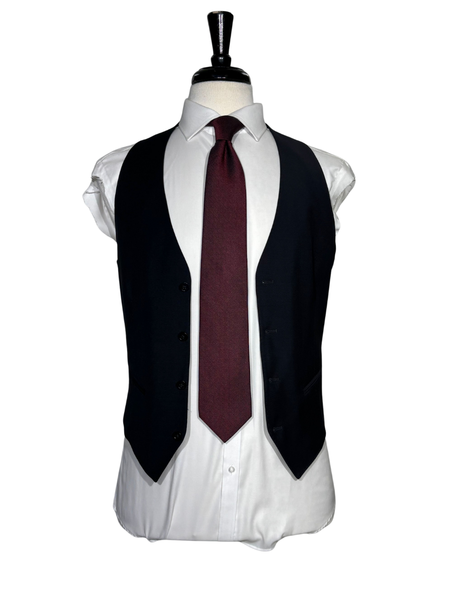 Armani Collezioni M-Line Solid Black Wool Blend Notch Lapel Modern Fit 3 Piece Suit 36R