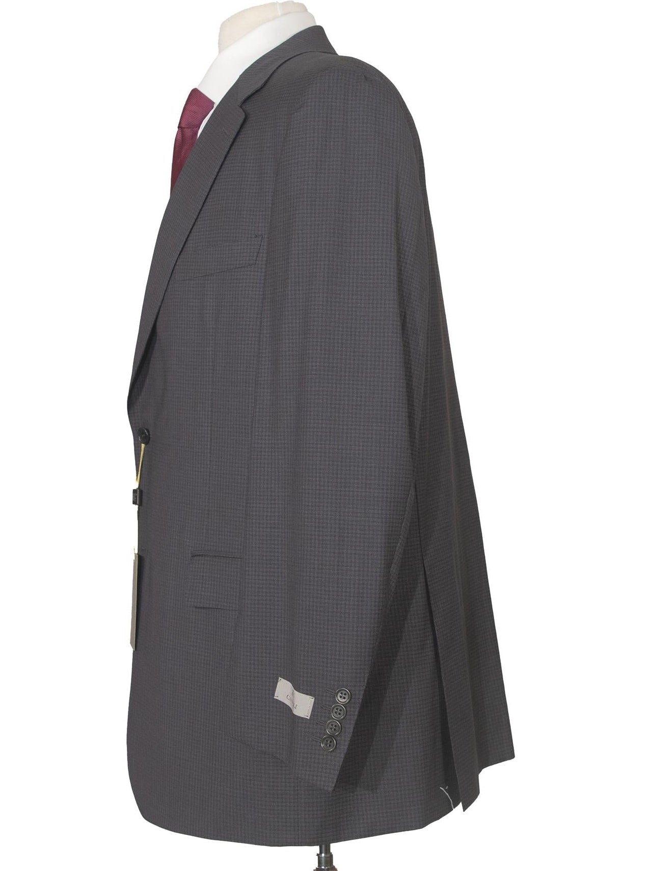 Canali 1934 Mens 48R Drop 7 Charcoal Grey Check 3 Piece Suit