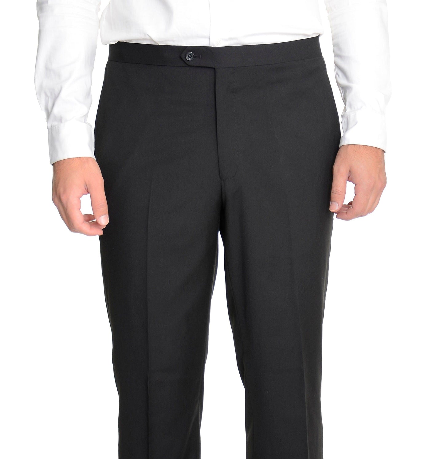 Mens Regular Fit Solid Black Two Button Tuxedo