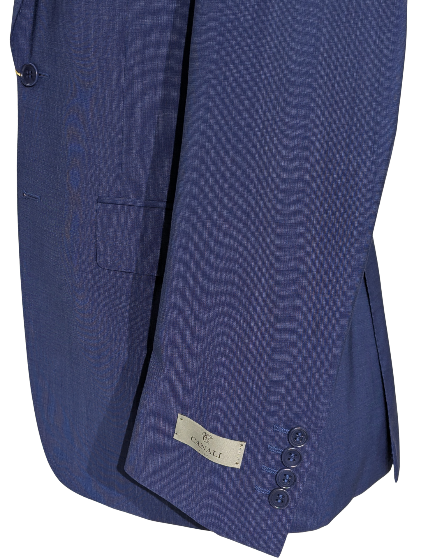 Canali Blue Birdseye 100% Wool Suit 38R