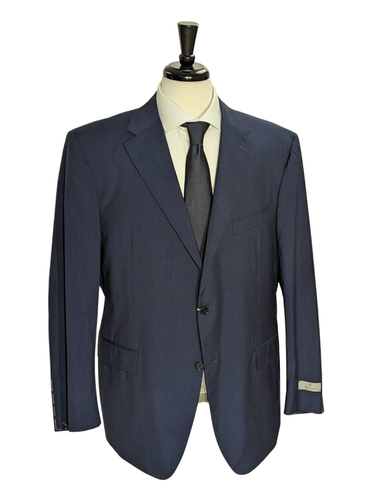Canali Blue Pinstriped 100% Wool Suit 48R