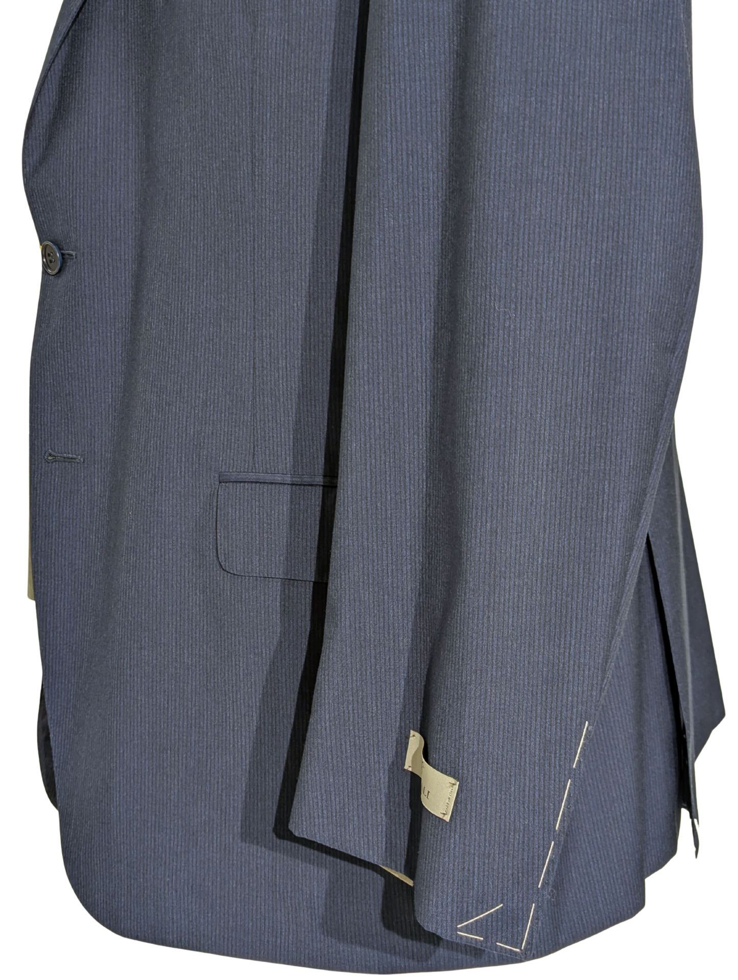 Canali Blue Pinstriped 100% Wool Suit 48R