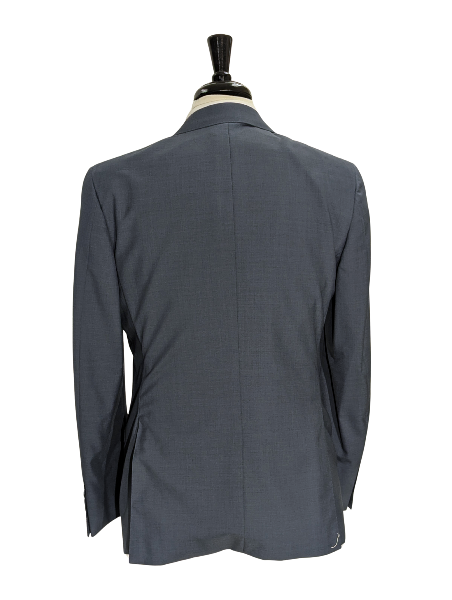 Canali Solid Blue 100% Wool Suit 38R