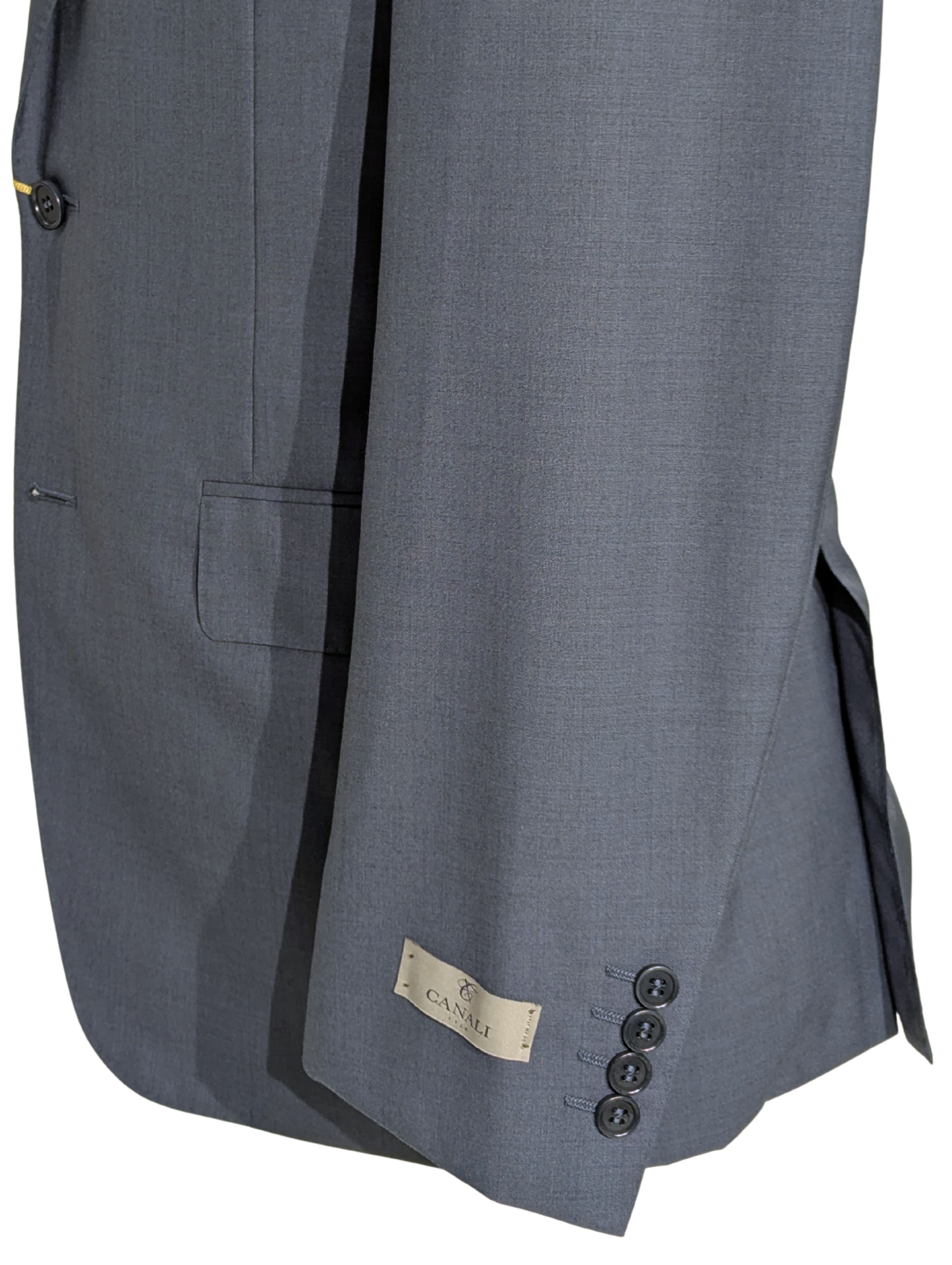 Canali Solid Blue 100% Wool Suit 38R