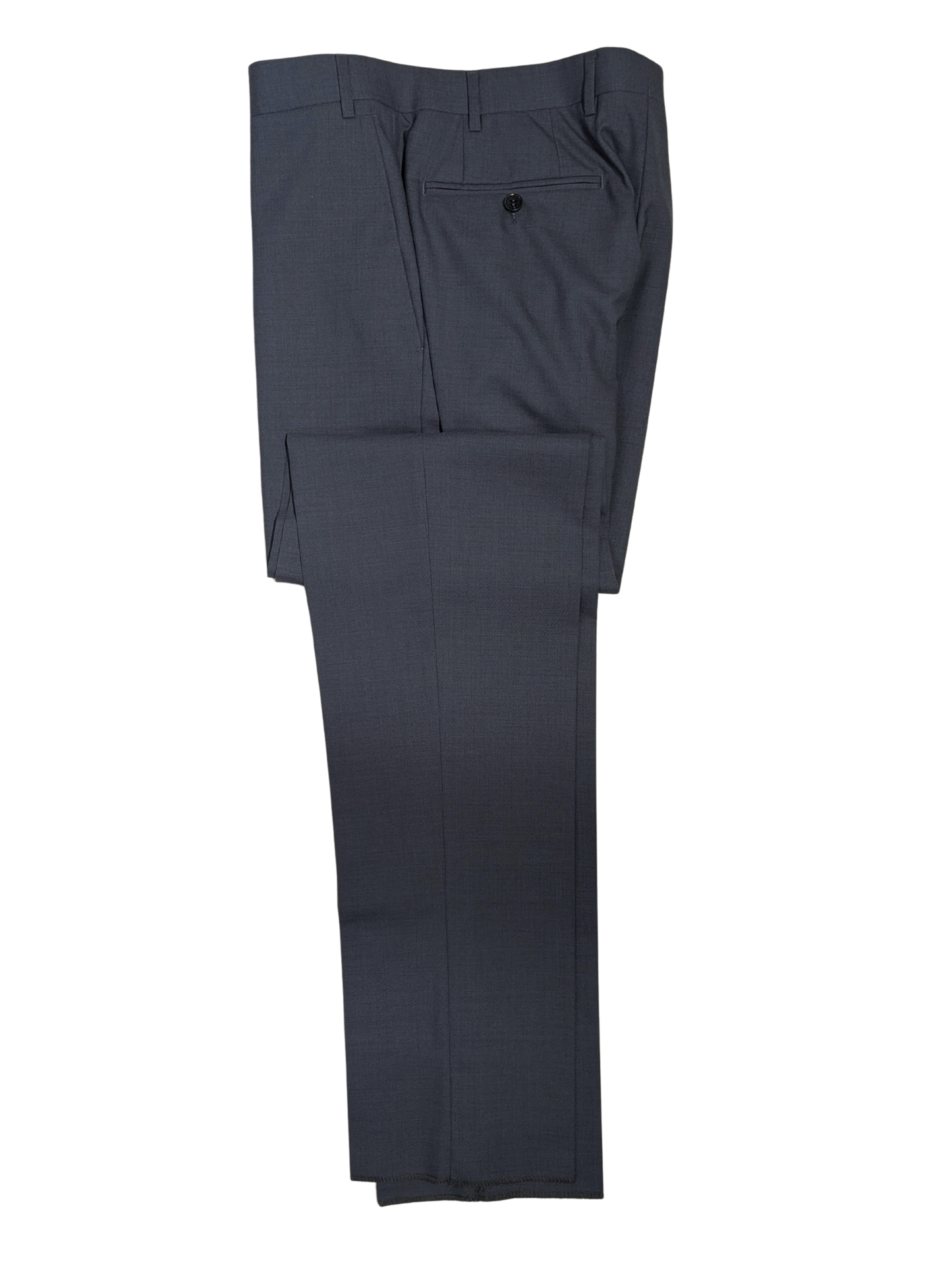 Canali Solid Blue 100% Wool Suit 38R