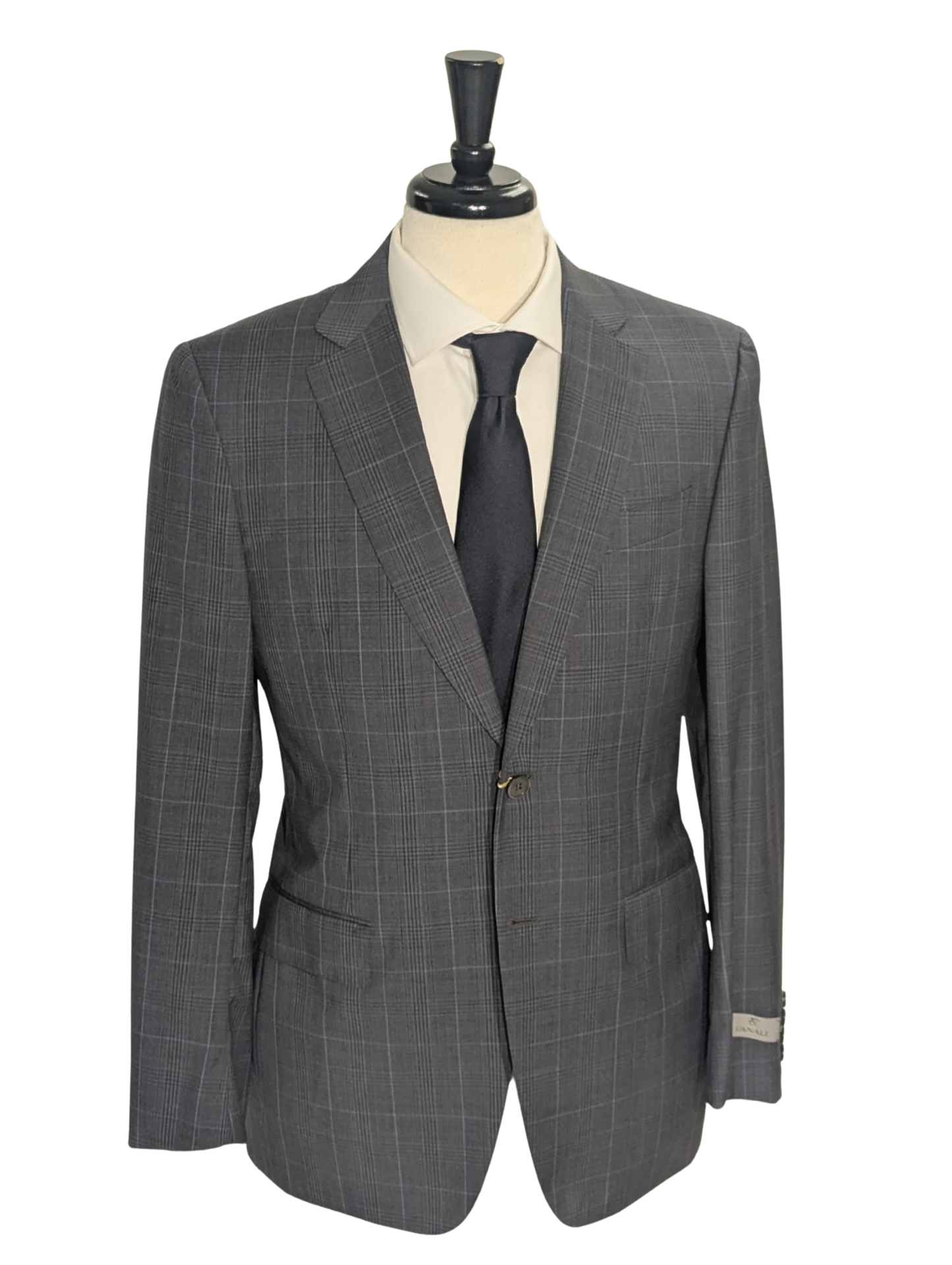 Canali Gray Glen Plaid 100% Wool Suit 40R