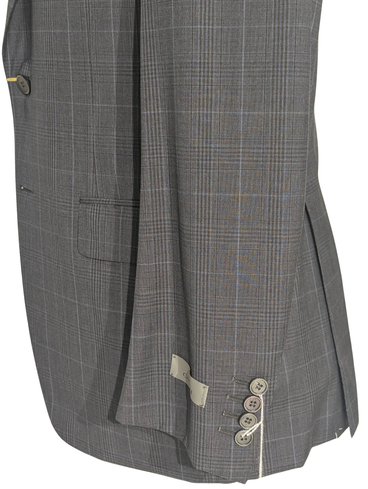 Canali Gray Glen Plaid 100% Wool Suit 40R