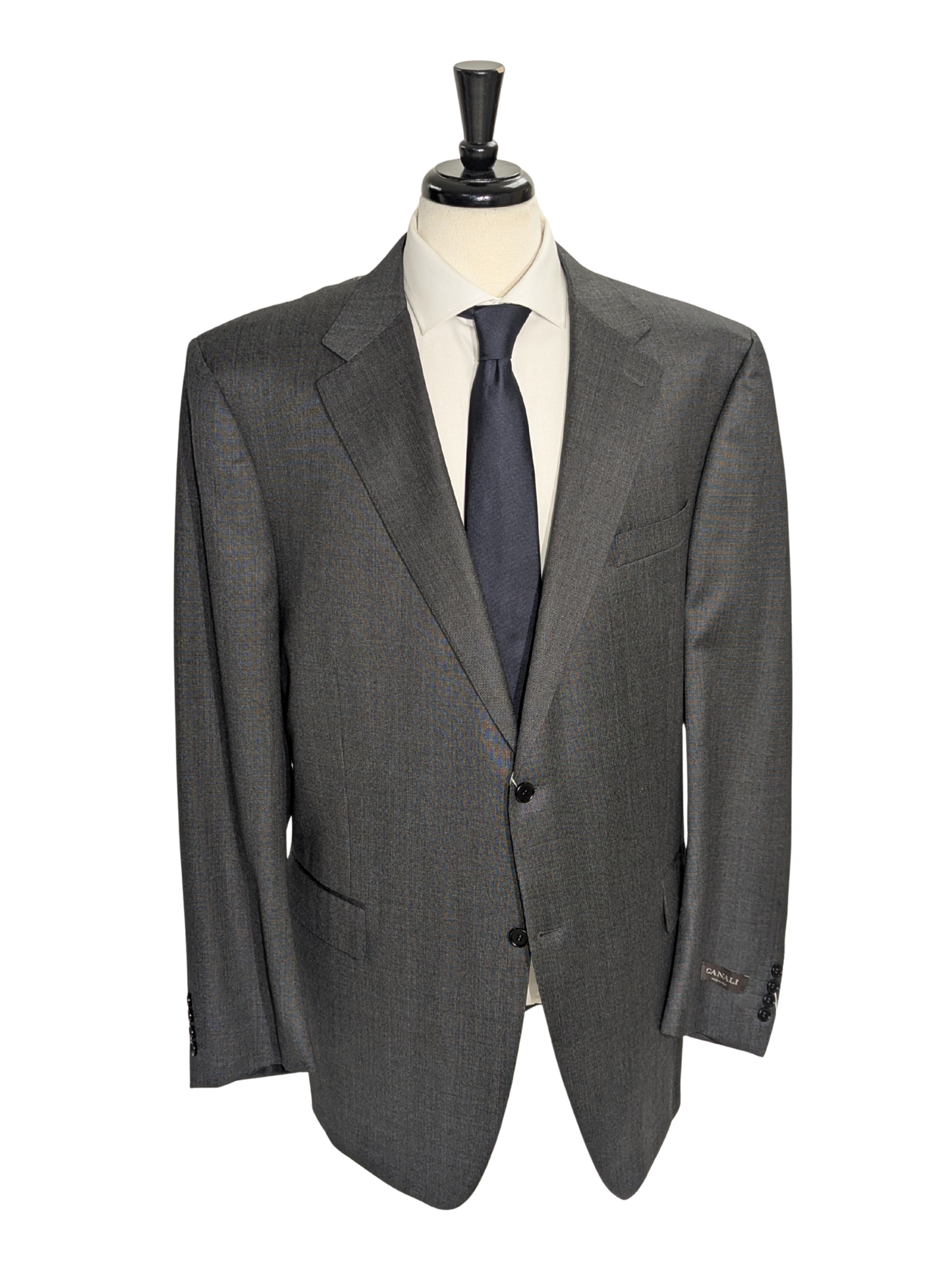 Canali Gray Nailhead 100% Wool Suit 52L