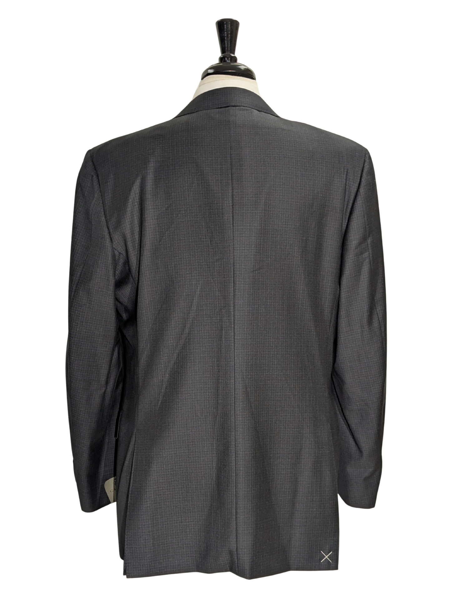 Canali Gray Micro Check 100% Wool Suit 44L