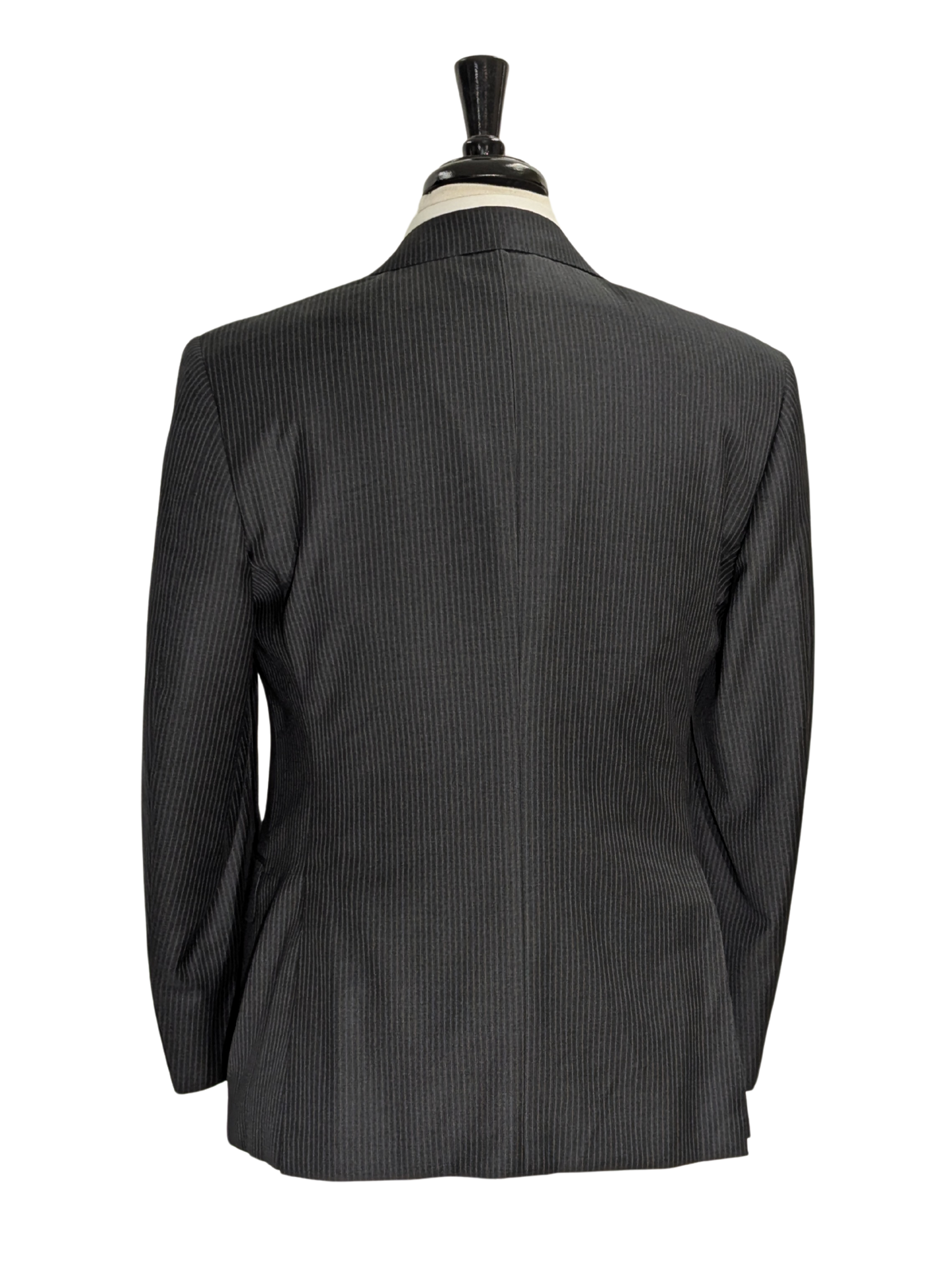 Canali Charcoal Pinstripe 100% Wool Suit 38S