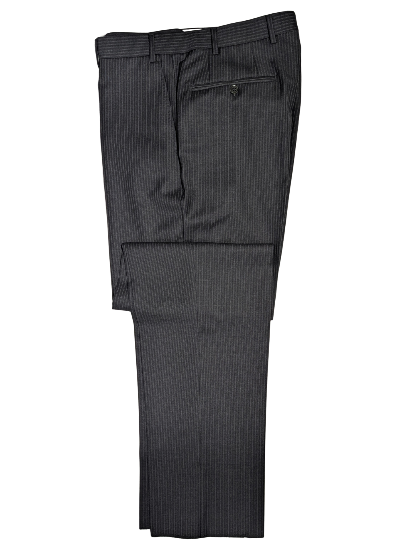 Canali Charcoal Pinstripe 100% Wool Suit 38S