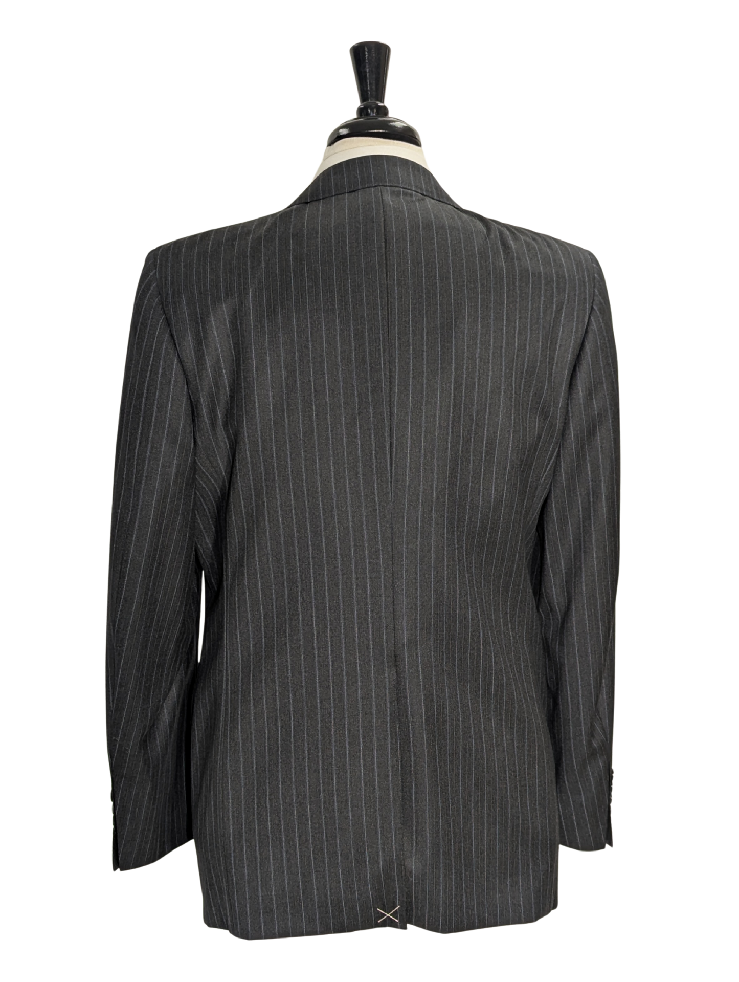 Canali Charcoal Pinstripe Peak Lapel 100% Wool Suit 40R