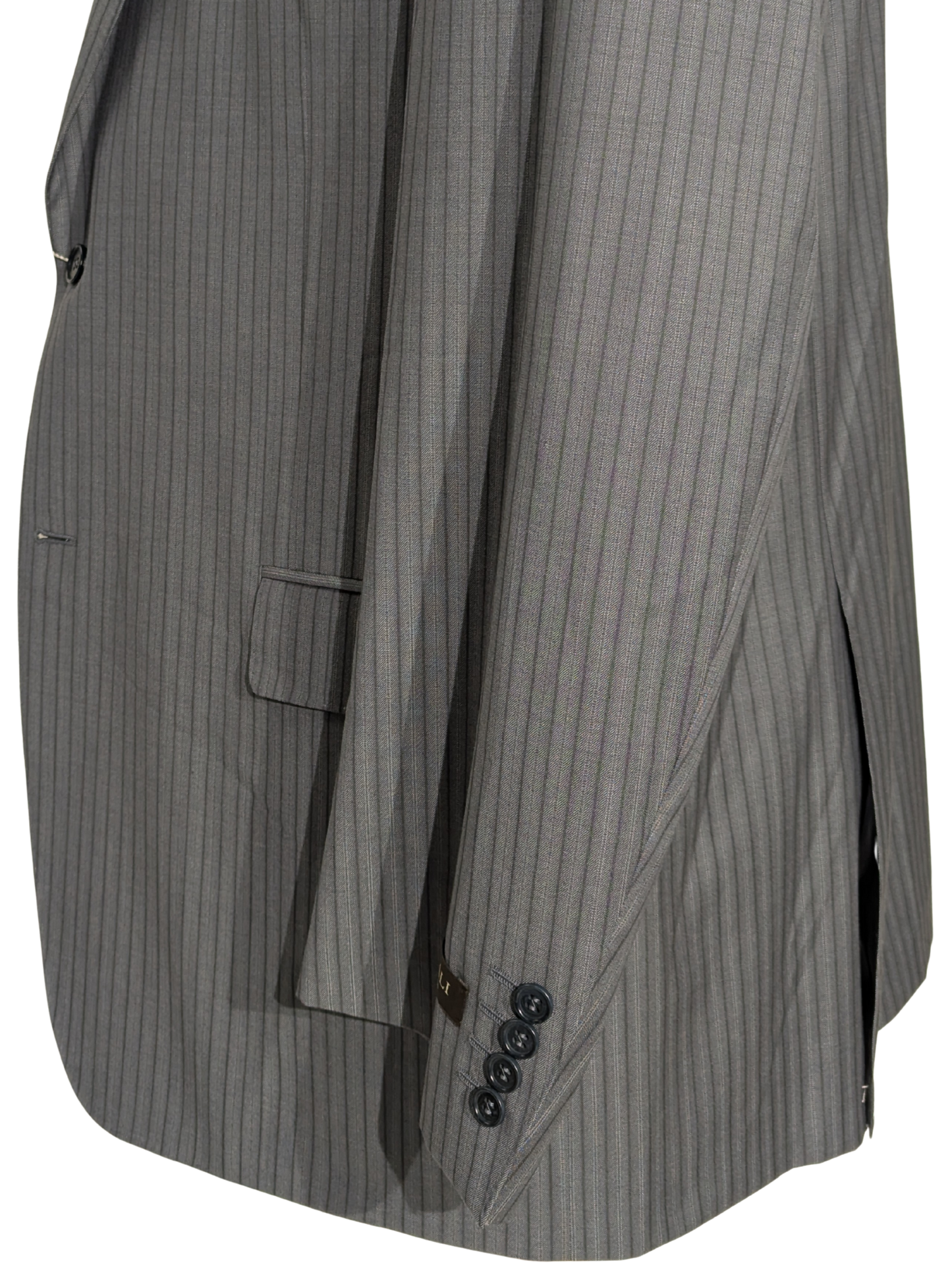 Canali Gray Pinstriped 100% Wool Suit 50L