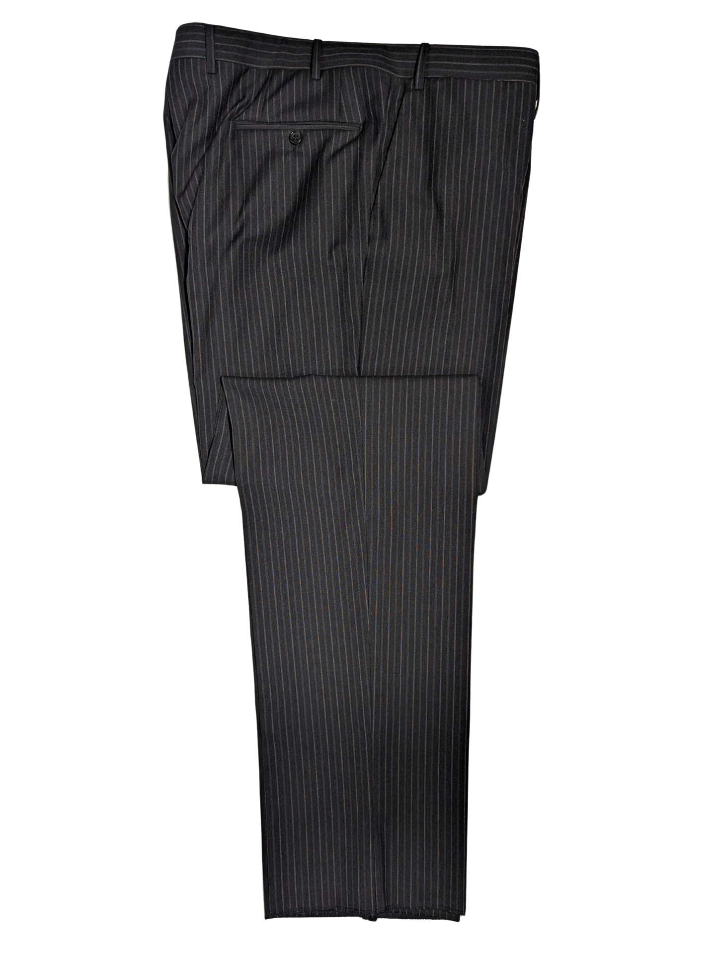 Canali Charcoal Pinstripe 3-Button 100% Wool Suit 46R