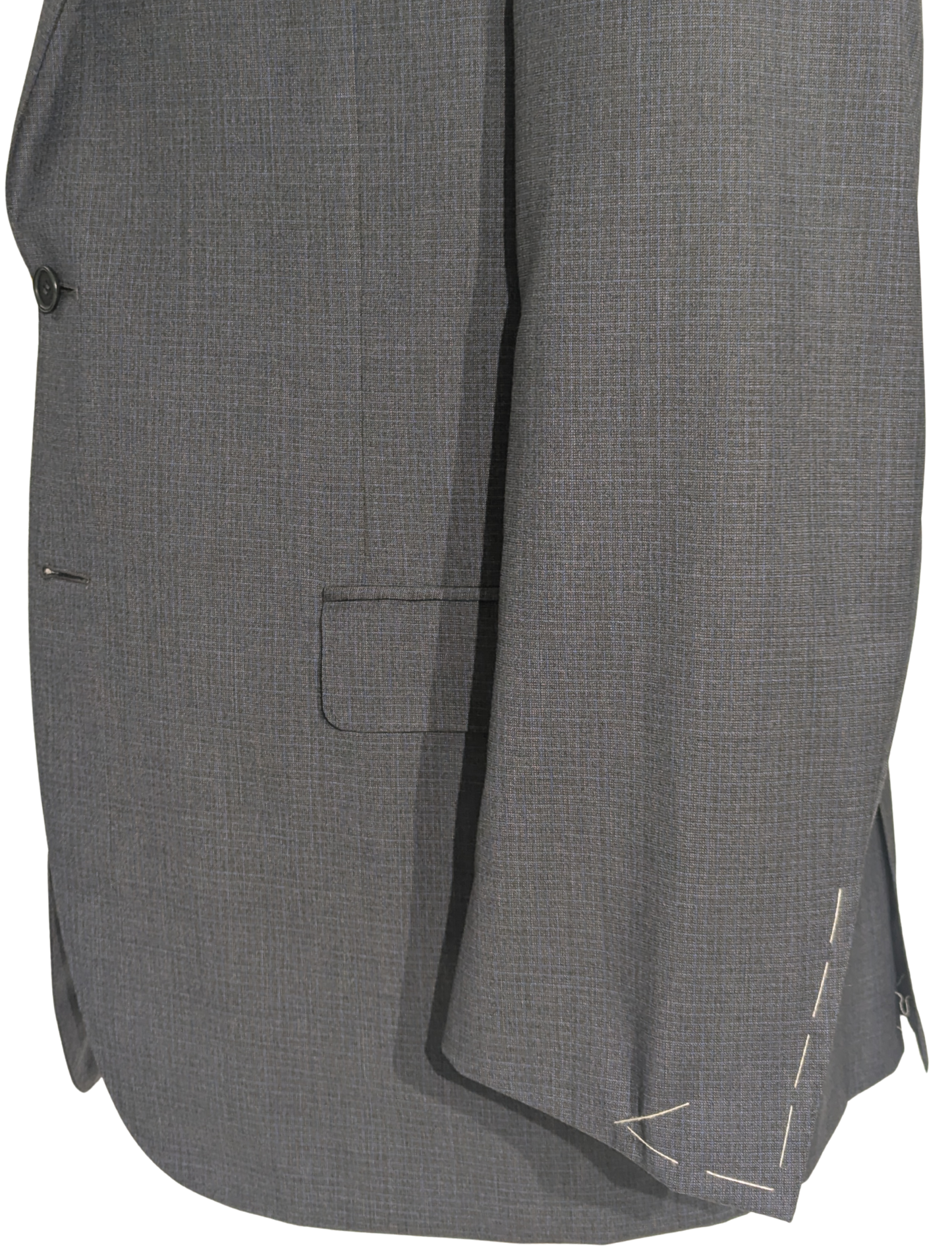 Canali Gray Micro Check 100% Wool Suit 44R