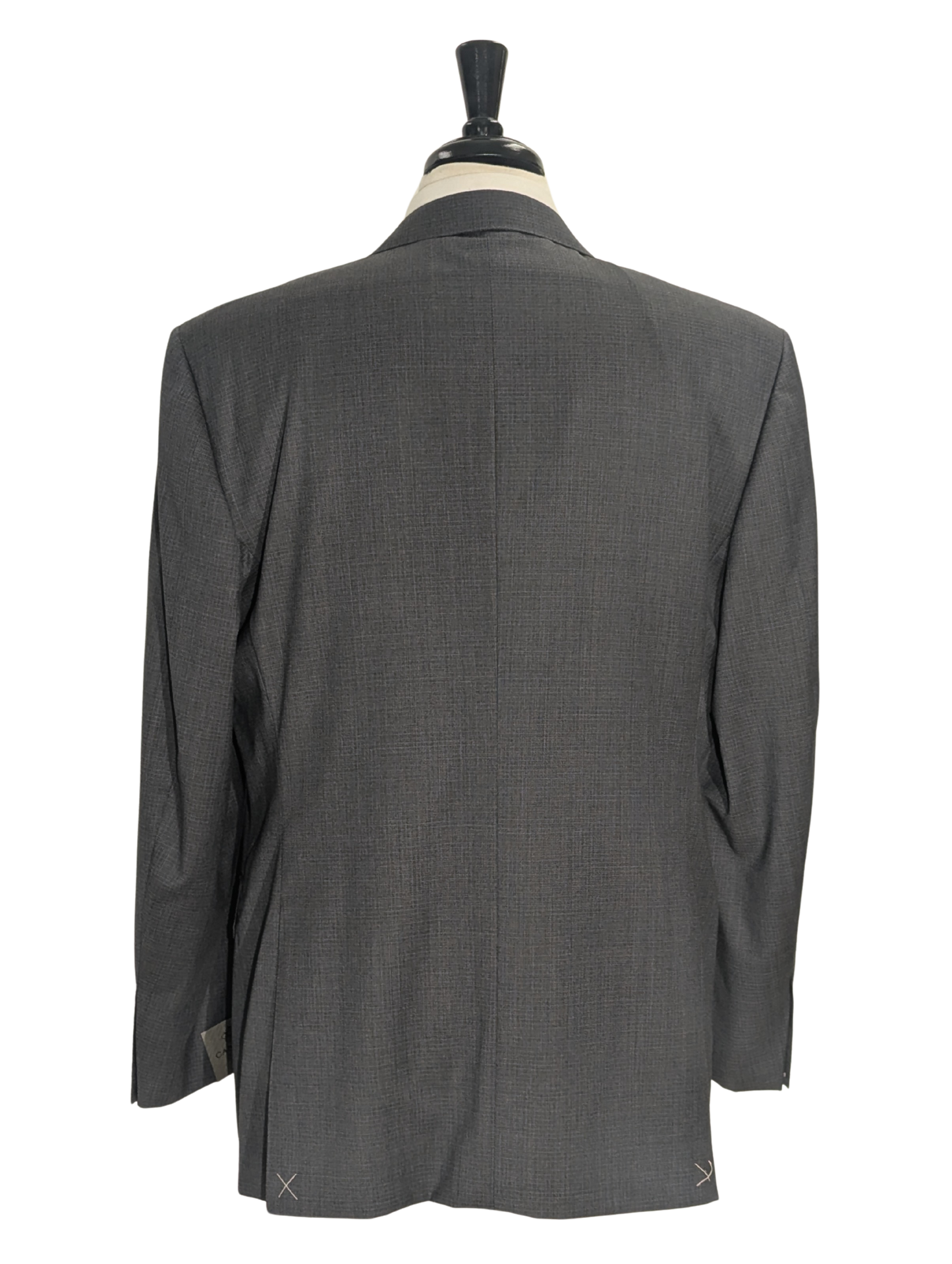 Canali Gray Micro Check 100% Wool Suit 44R