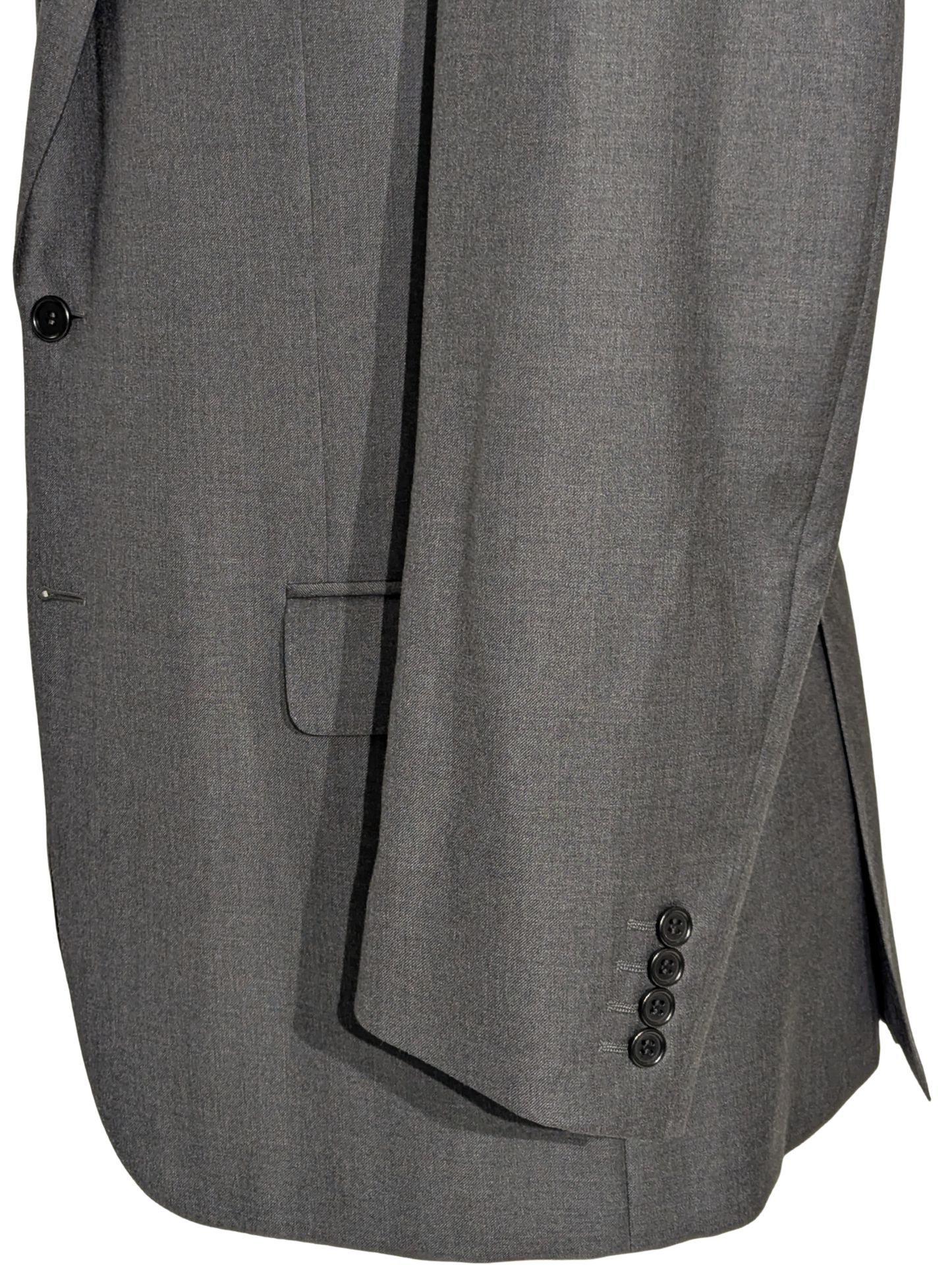 Canali Solid Charcoal 100% Wool Suit 44R
