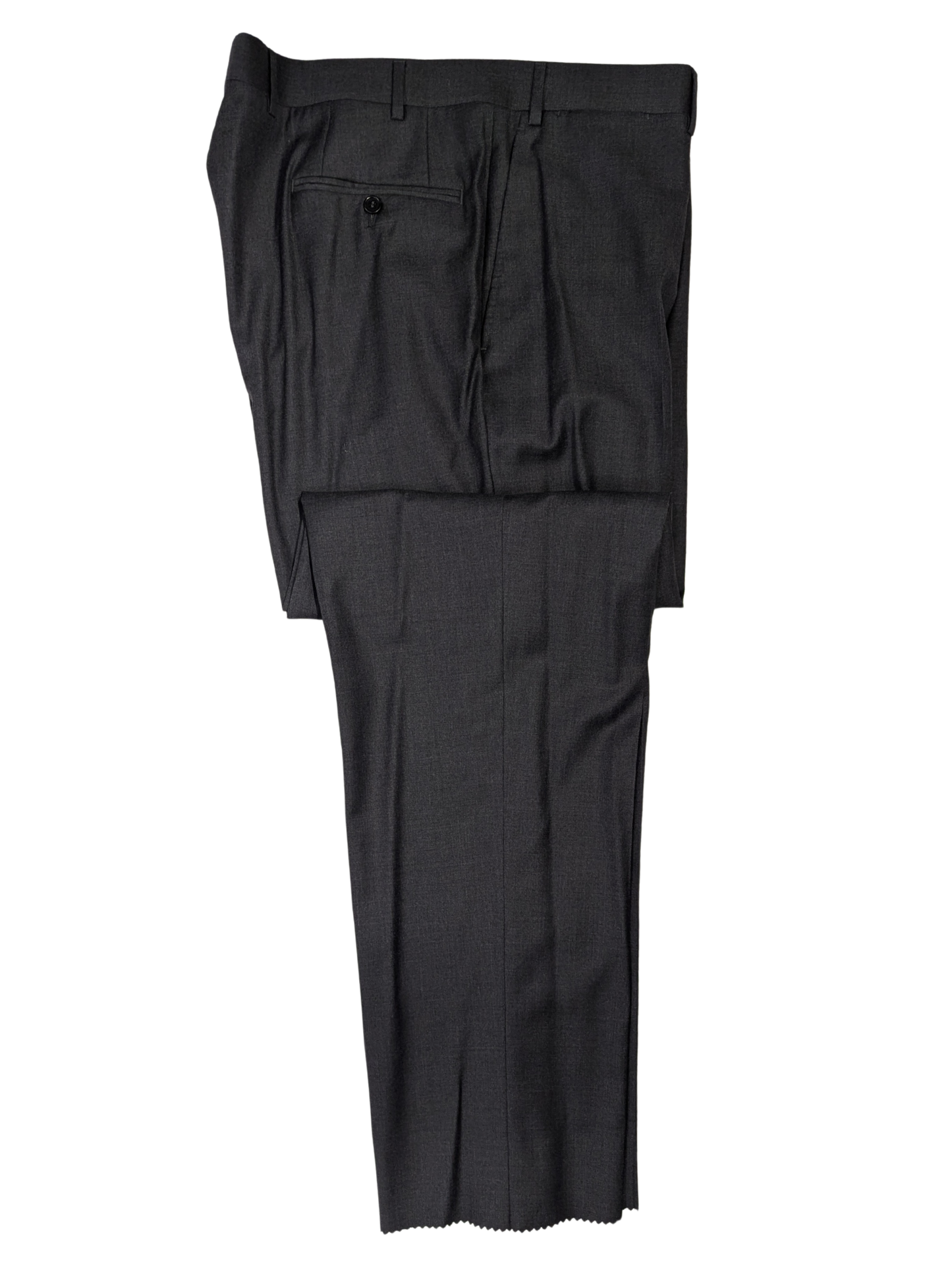 Canali Solid Charcoal 100% Wool Suit 44R