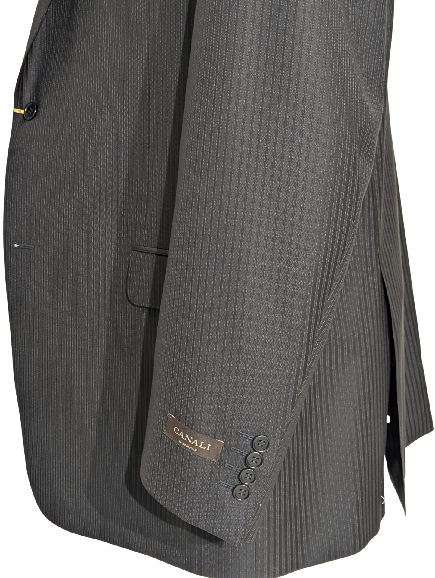 Canali Navy Pinstriped Wool-Silk Suit 50L