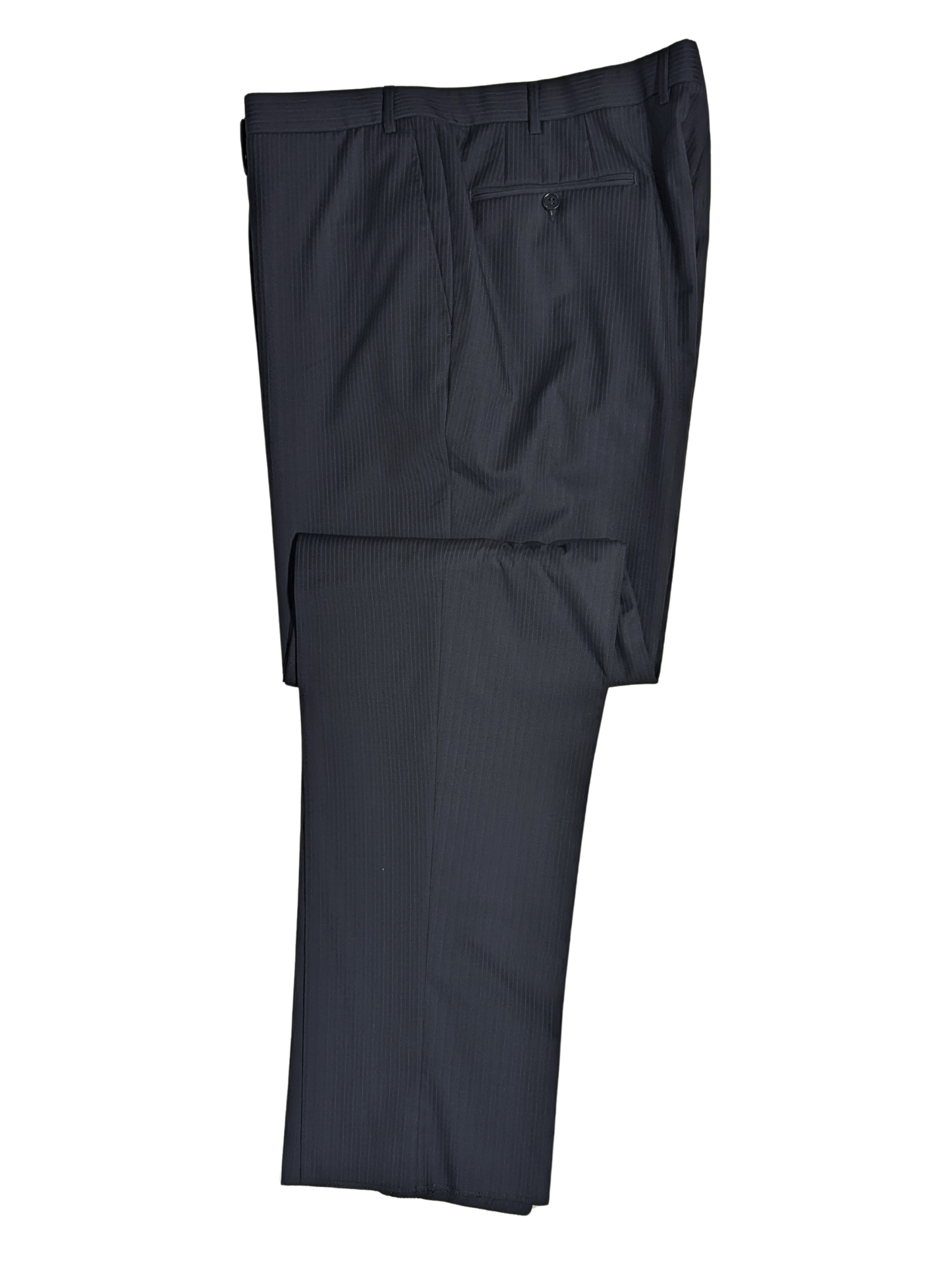 Canali Navy Pinstriped 100% Wool Suit 48R