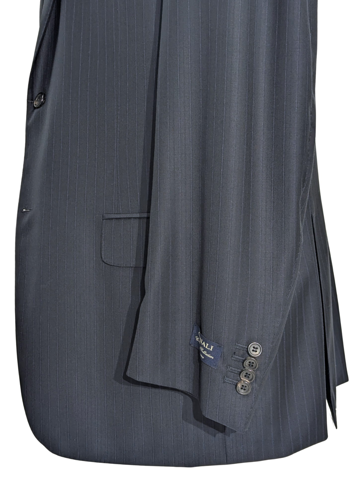 Canali Navy Pinstriped 100% Wool Suit 44R