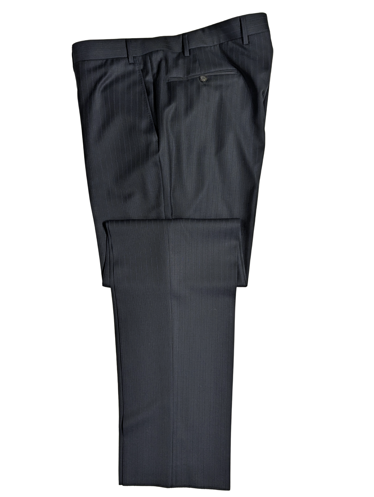 Canali Navy Pinstriped 100% Wool Suit 44R