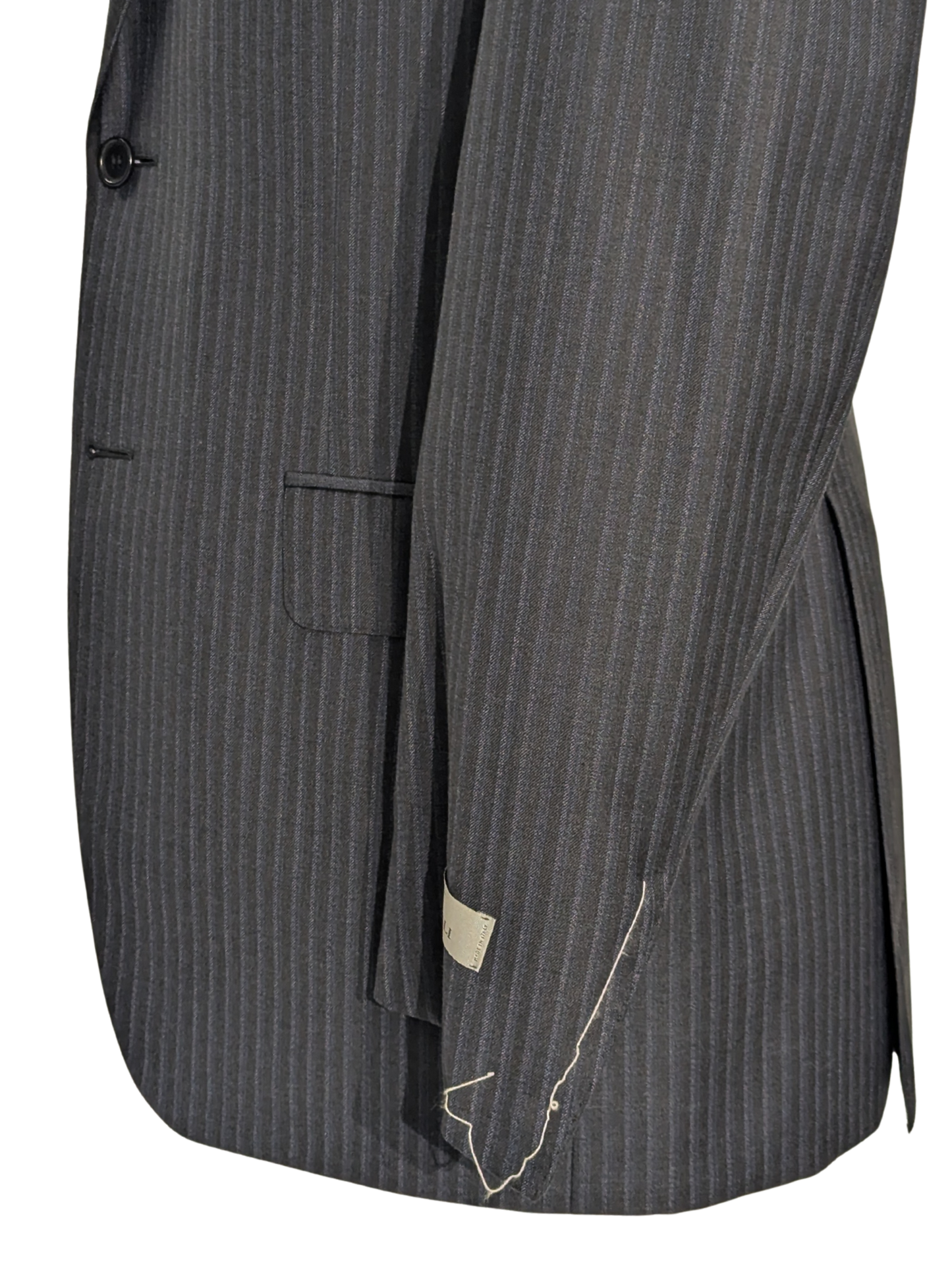 Canali Charcoal Pinstriped 100% Wool Suit 38R
