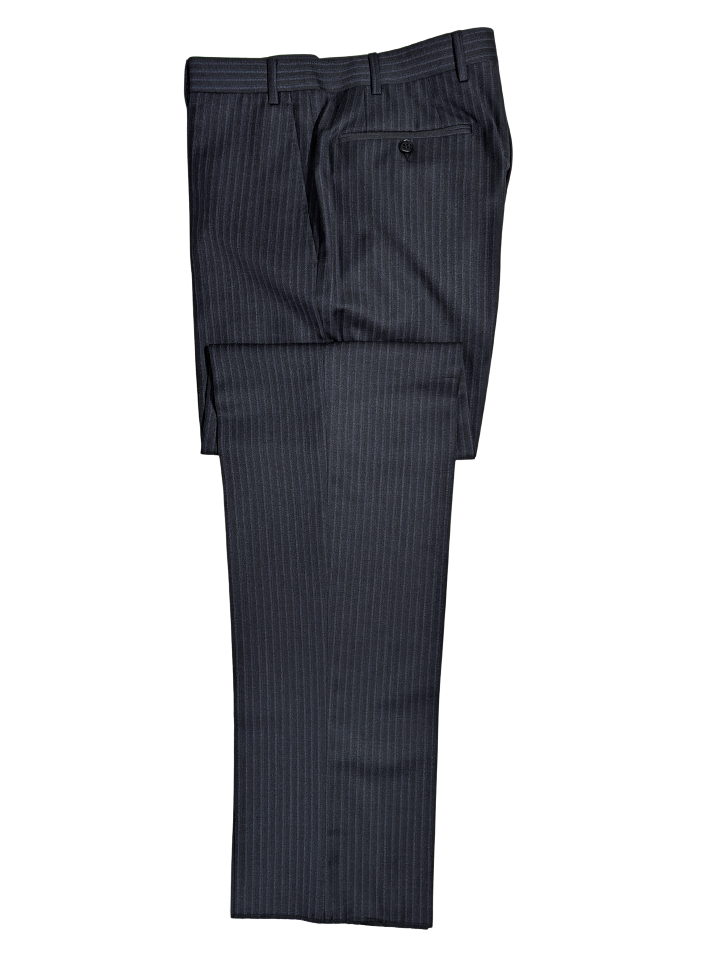 Canali Charcoal Pinstriped 100% Wool Suit 38R