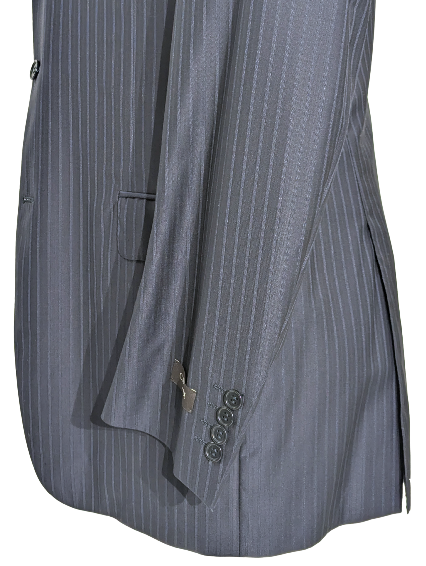 Canali Navy Pinstriped 100% Wool 3-Button Suit 40L