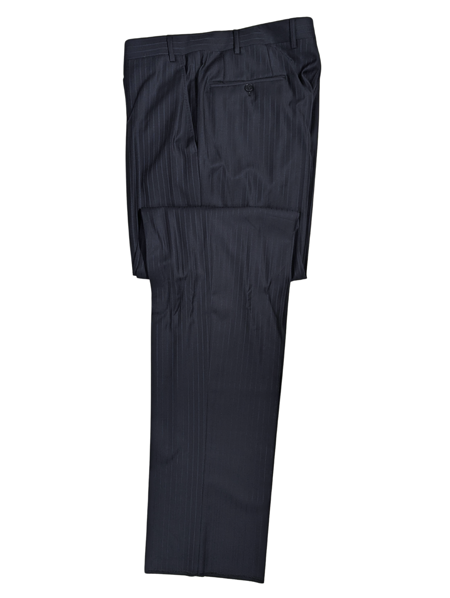 Canali Navy Pinstriped 100% Wool 3-Button Suit 40L