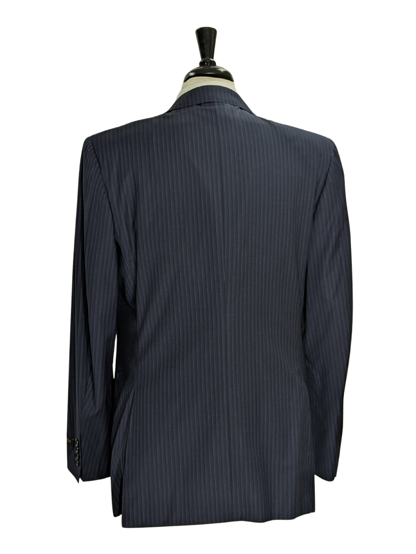 Canali Navy Pinstriped 100% Wool Suit 40L