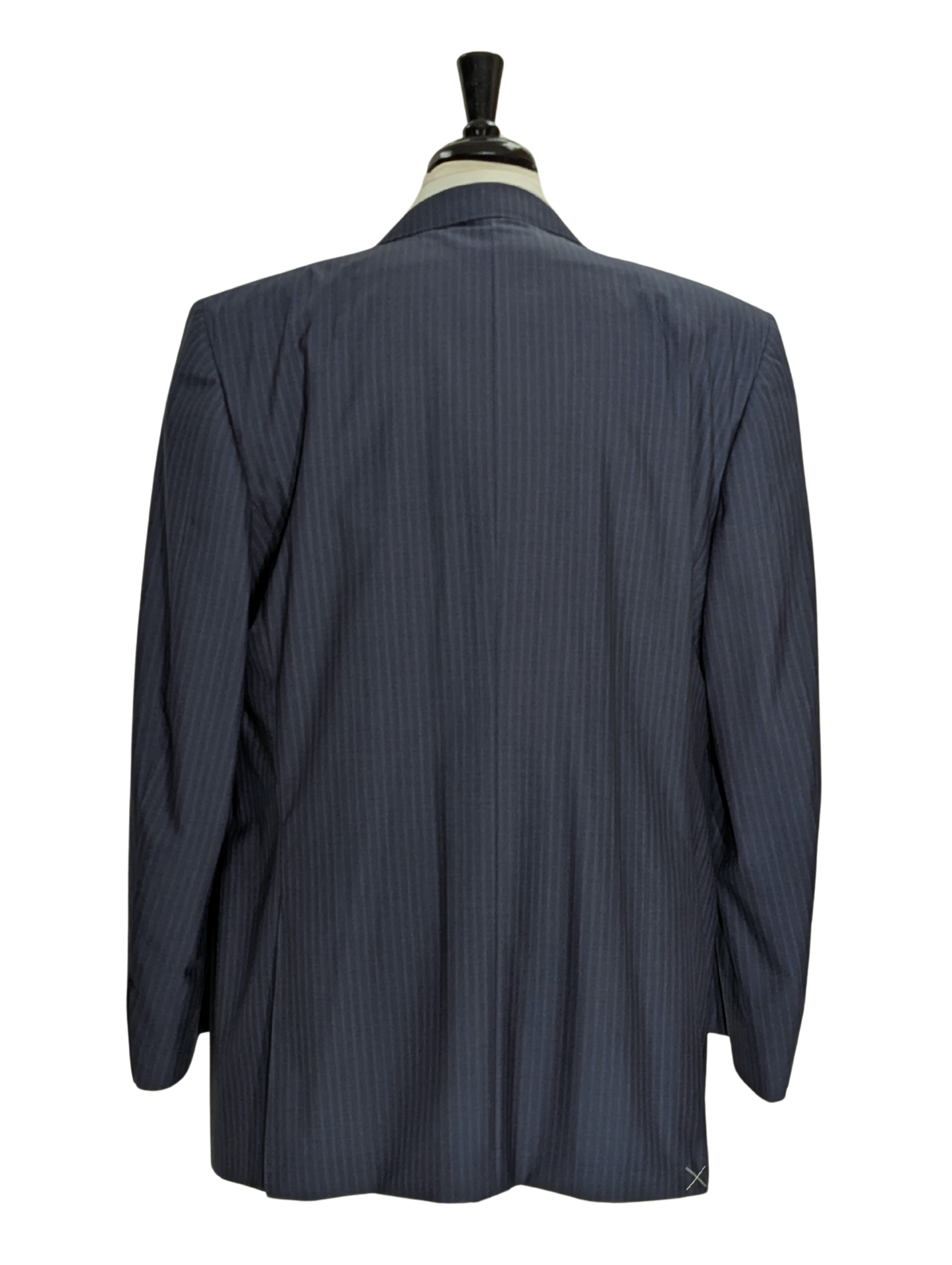 Canali Blue Tonal Pinstriped 100% Wool Suit 48L