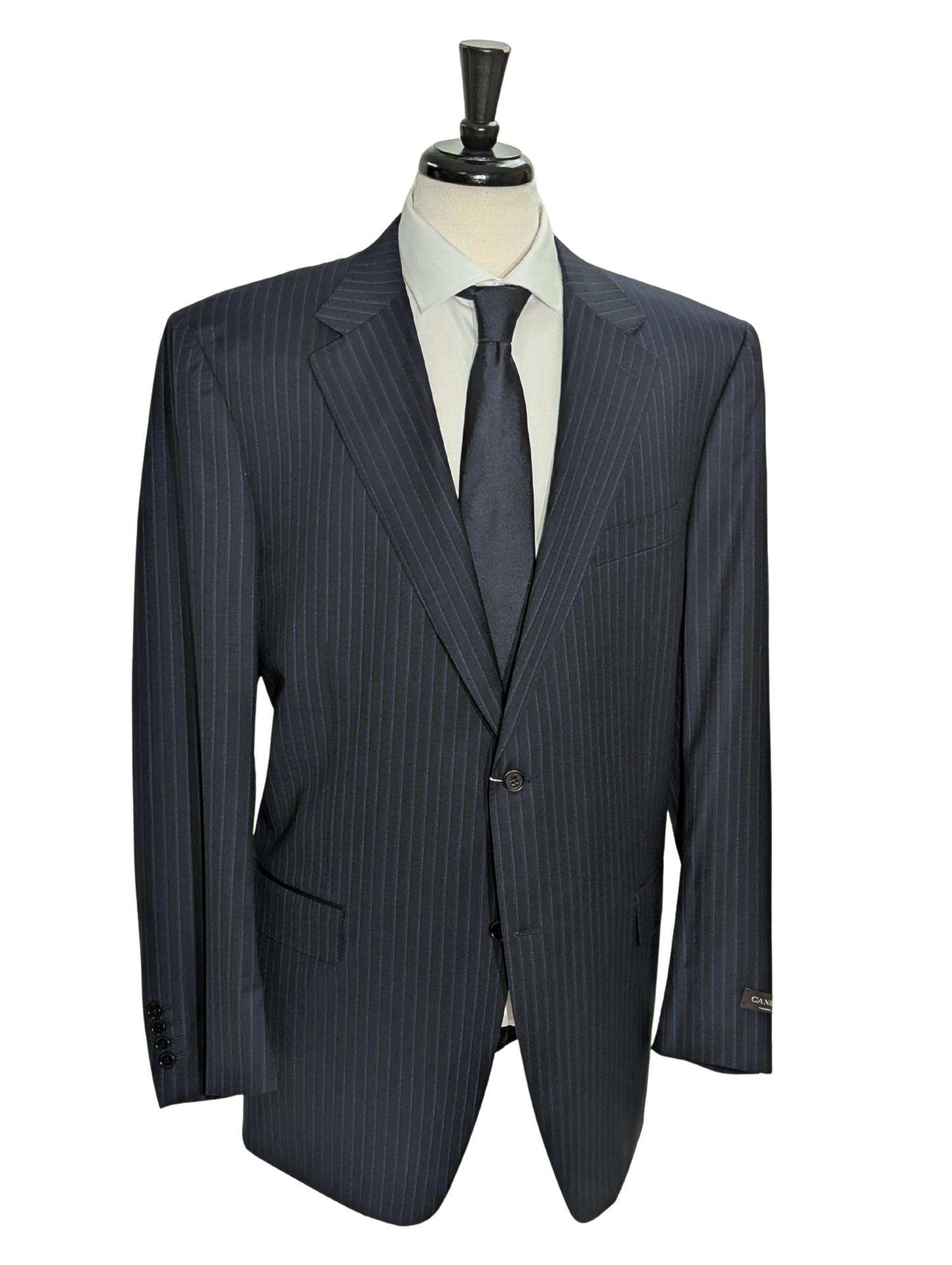 Canali Navy Pinstriped 100% Wool 2 Button Suit 50L