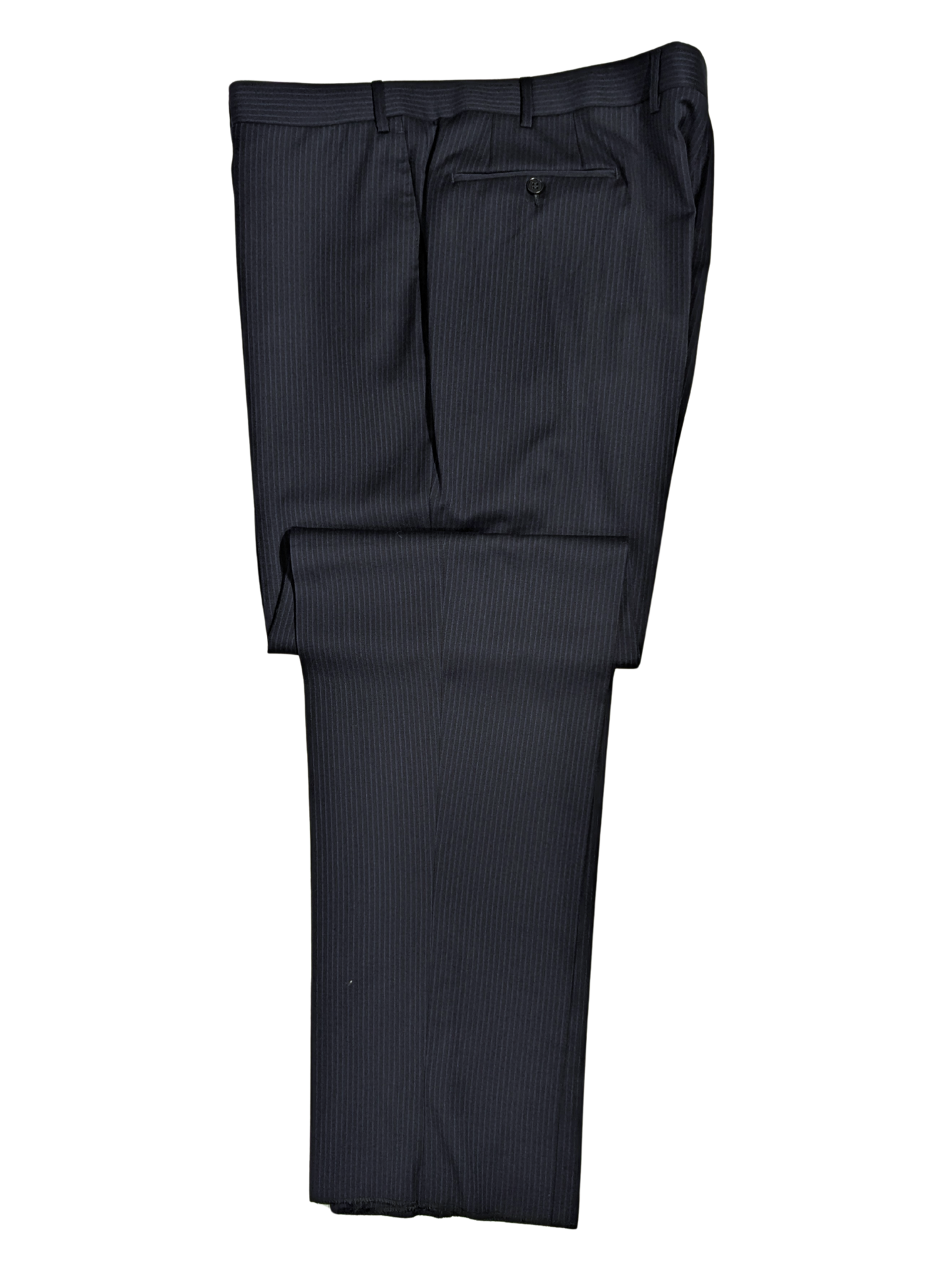 Canali Navy Pinstriped 100% Wool 2 Button Suit 48R