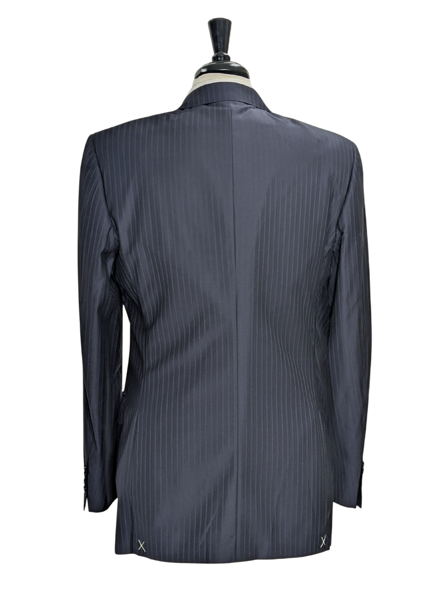 Canali Navy Pinstriped 100% Wool 3-Button Suit 38L