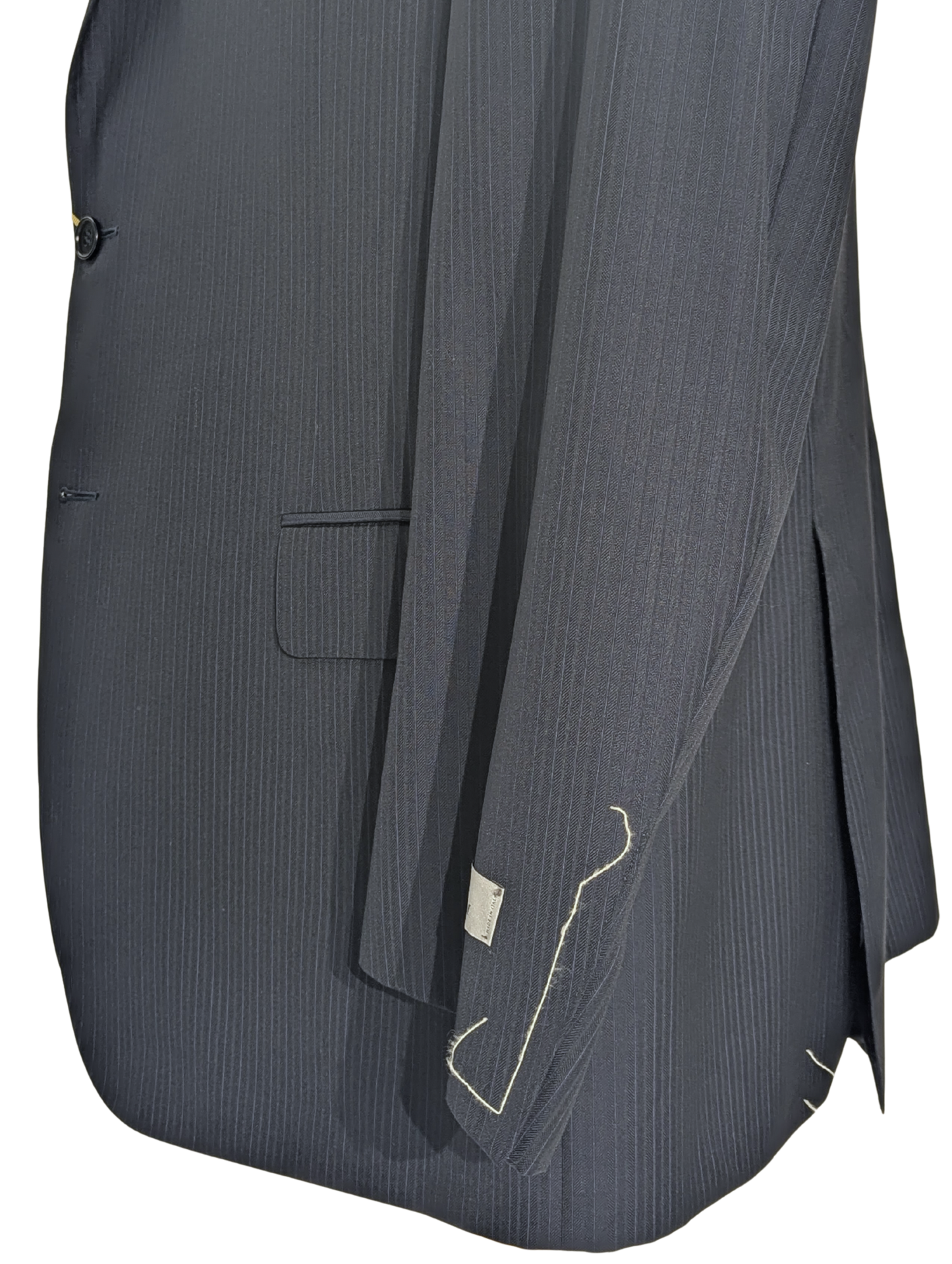 Canali Navy Pinstriped 100% Wool Suit 48R