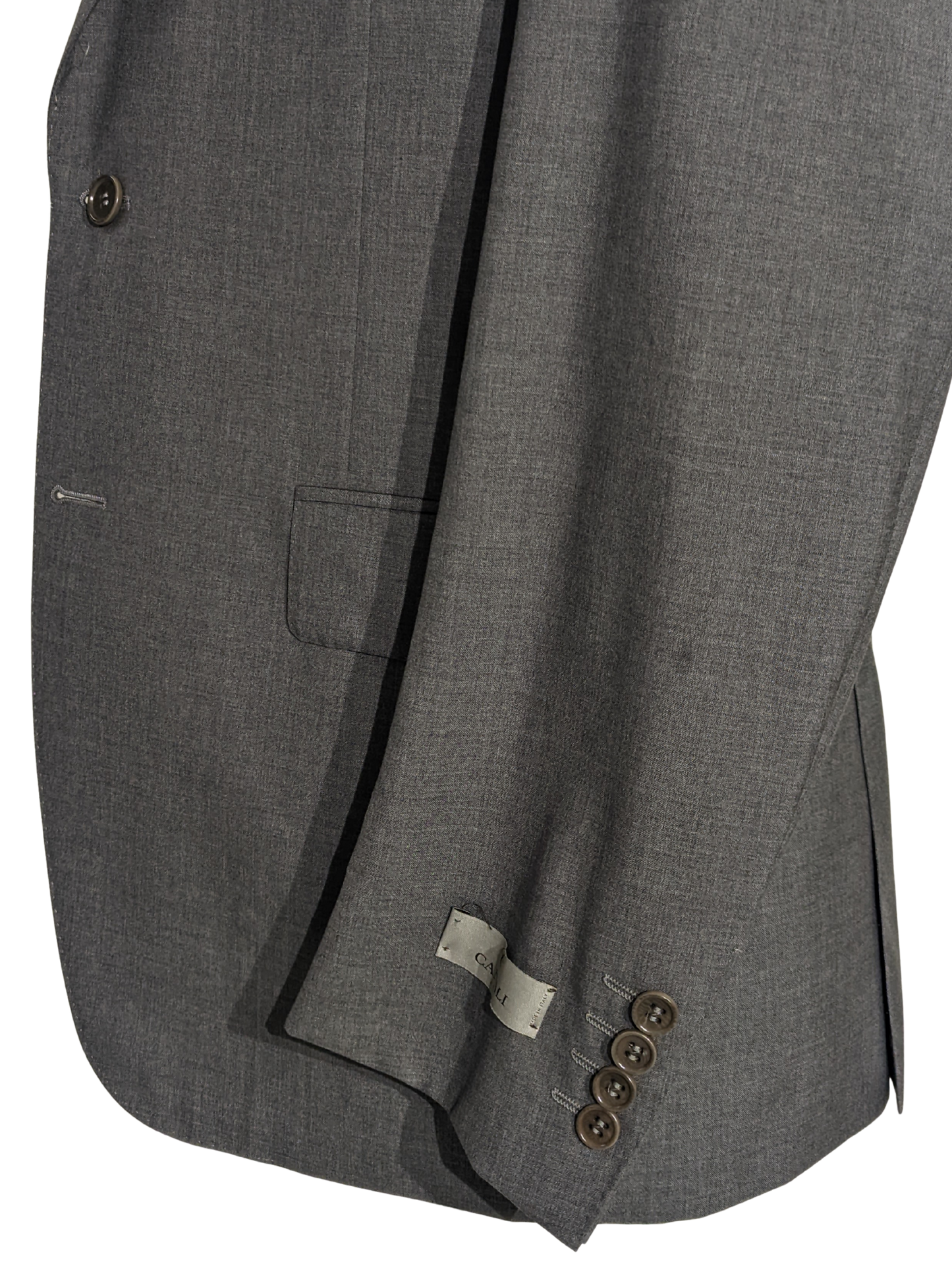 Canali Solid Gray 100% Wool Suit 48R