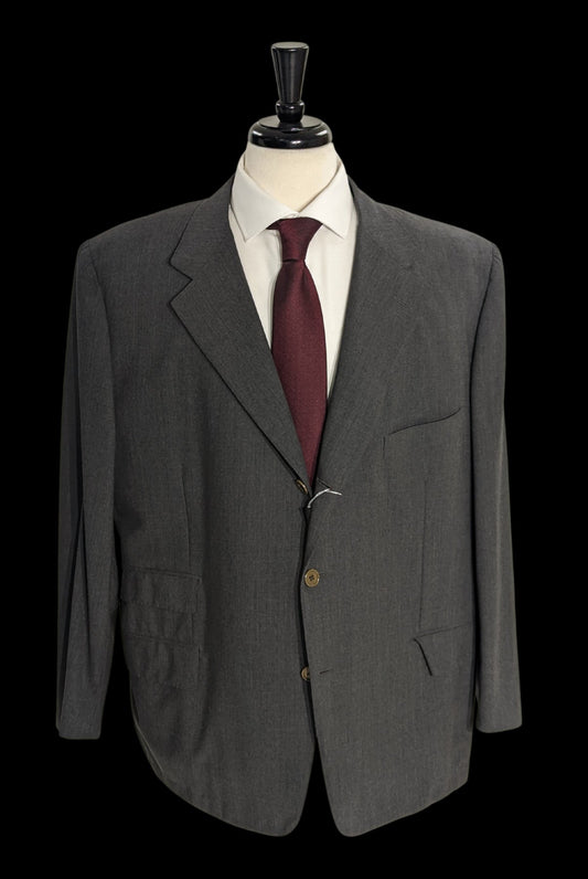 Sartoria Partenopea Men's Charcoal 3-Roll-2.5 100% Wool Sportcoat 50R