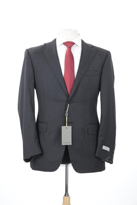 Canali 1934 Mens Charcoal Grey 46L Drop 7 100% Wool 2 Piece Suit